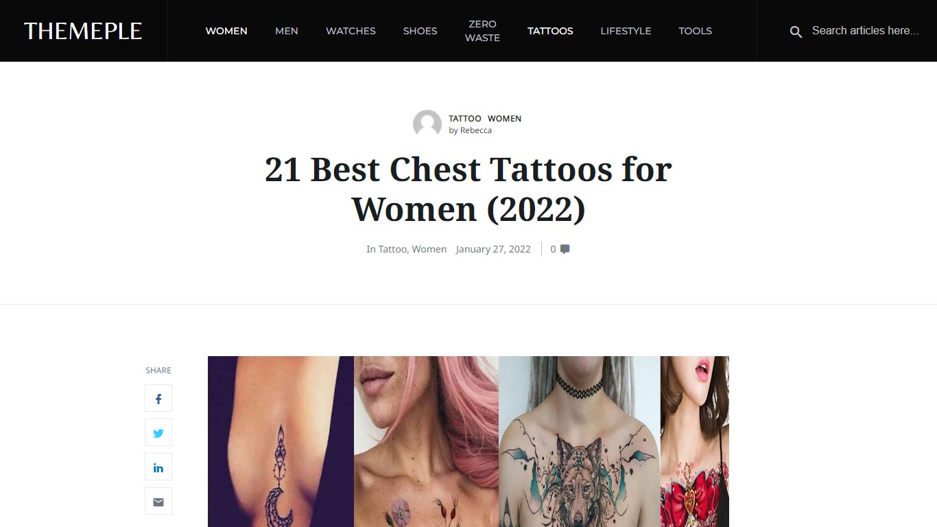 21 Best Chest Tattoos for Women (2022) - THEMEPLE