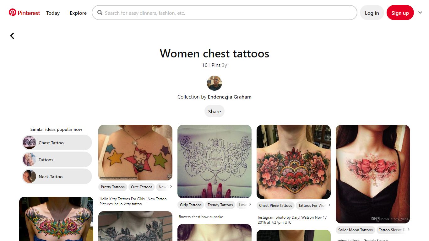 100 Best Women chest tattoos ideas - Pinterest